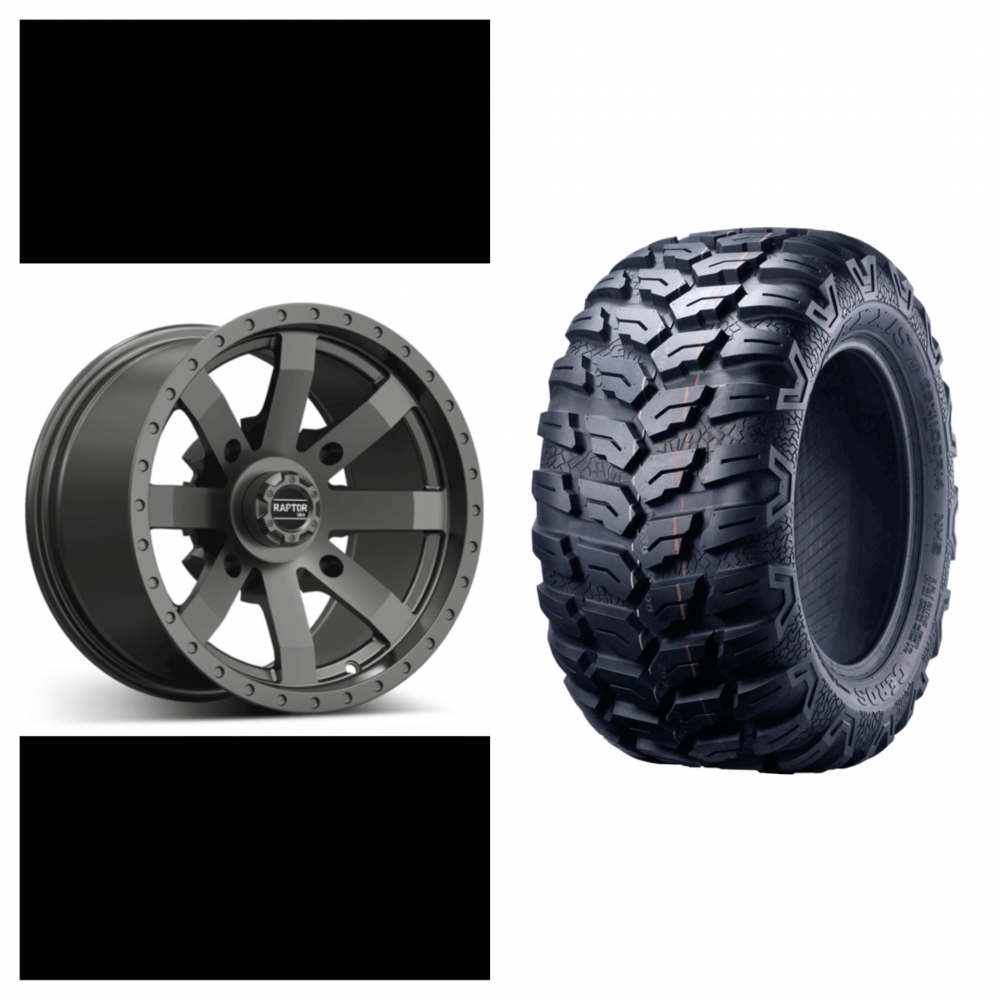 4stk 14x8 Ura Raptor Gun Metal et-10
4stk 27-11-14 Maxxis Ceros
bolter følger med