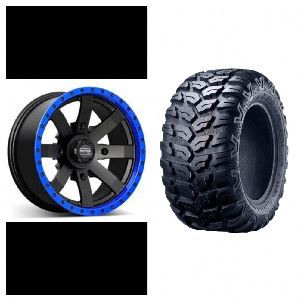2stk 14x8 Ura Raptor Blå kant et-10
2stk 14x7 Ura Raptor Blå kant et +2,5
2stk 27-11-14 Maxxis Ceros
2stk 27-9-14 Maxxis Ceros
bolter følger med